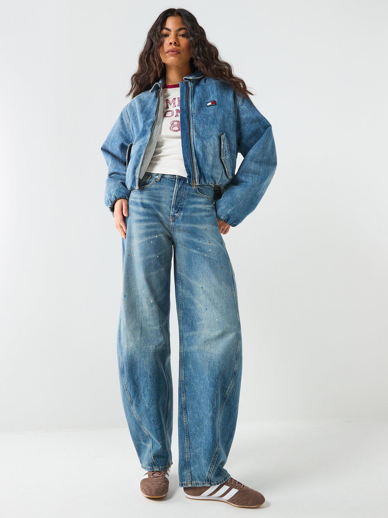 Image 6 of 6 of Tommy Jeans Padded Harrington Denim Jacket - Medium Blue