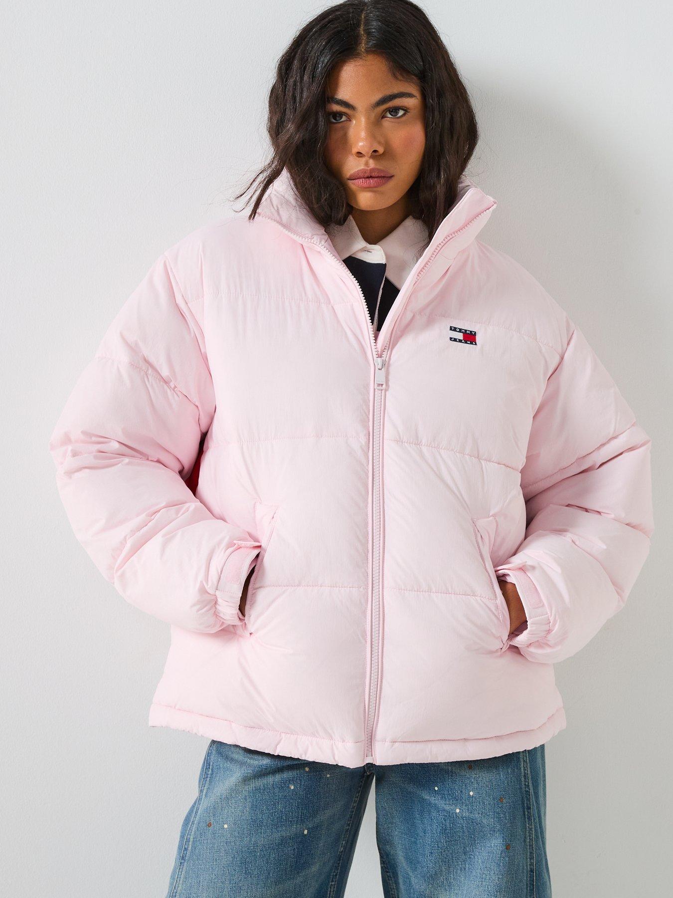stillFront image of tommy-jeans-hooded-flag-puffer-coat-light-pink