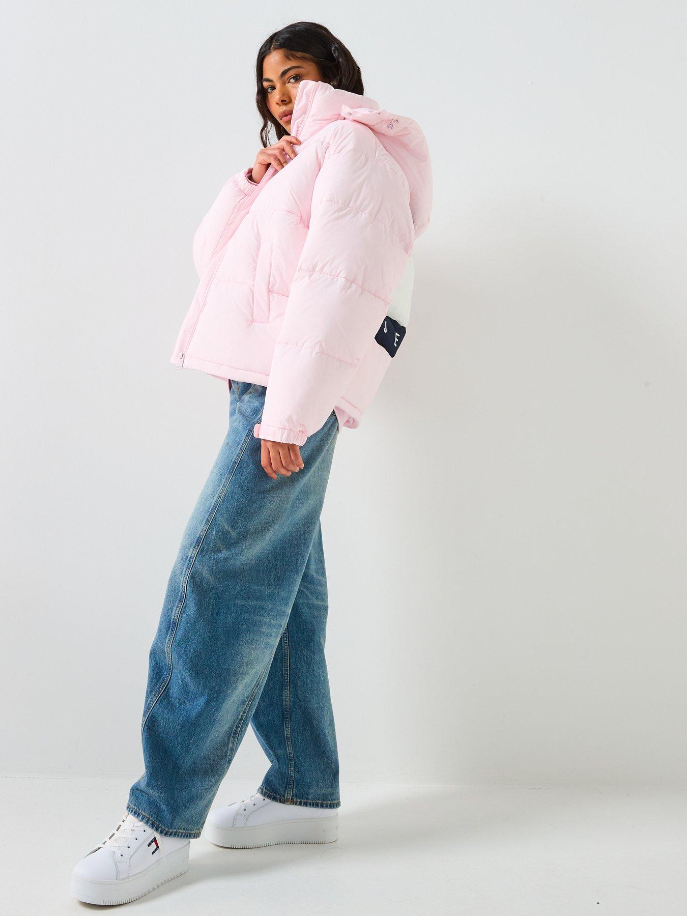  image of tommy-jeans-hooded-flag-puffer-coat-light-pink
