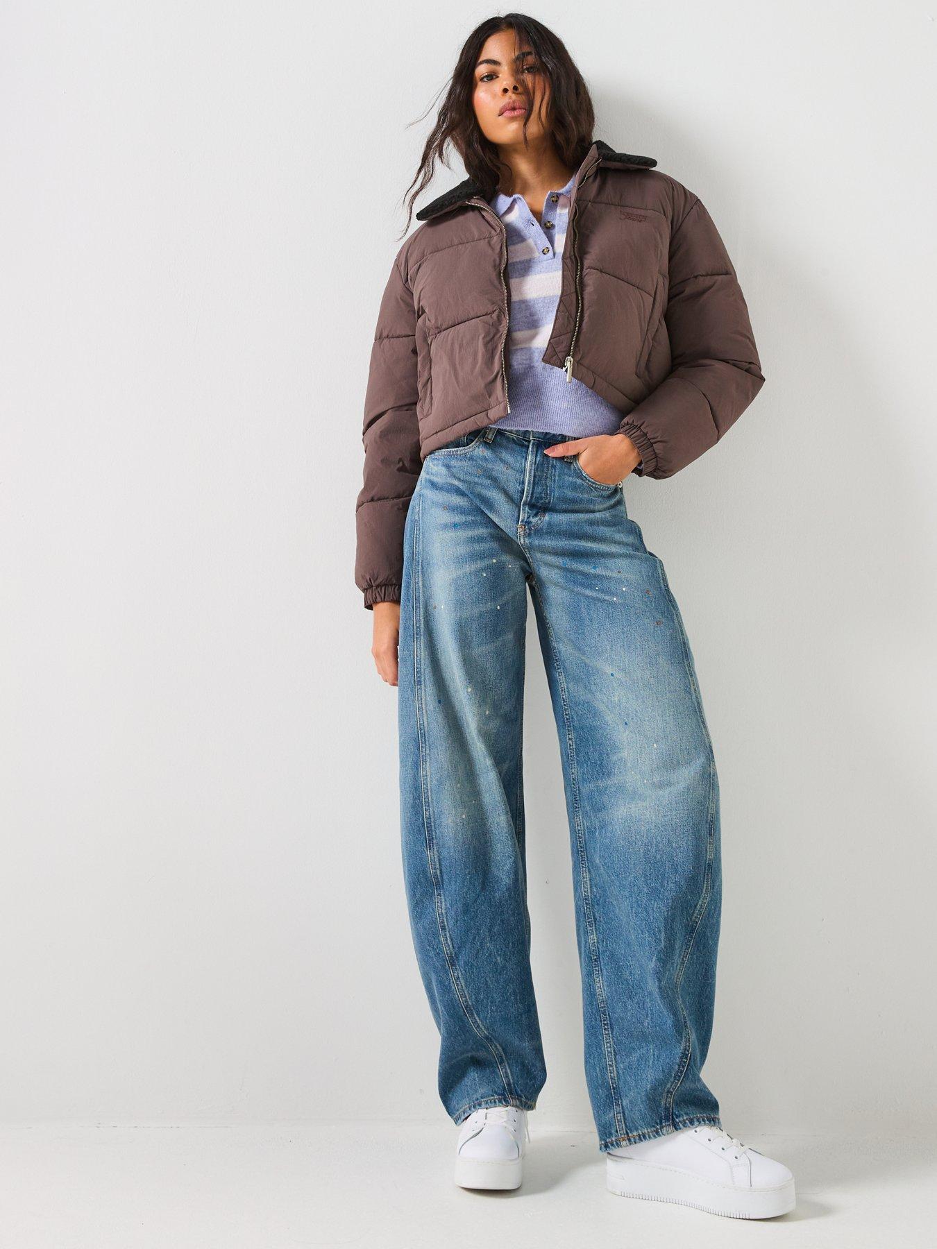  image of tommy-jeans-teddy-collared-puffer-jacket-walnutblack