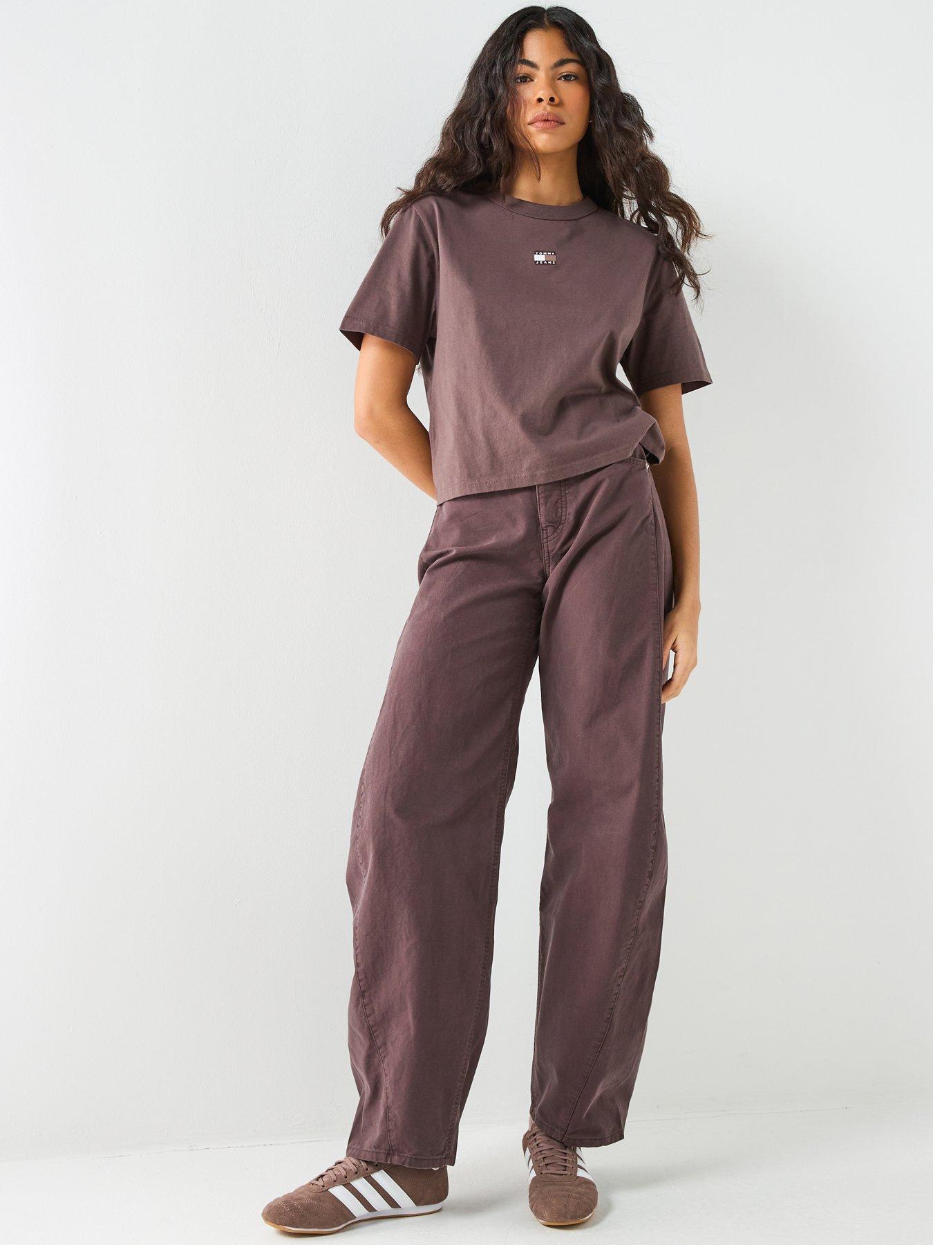 Image 3 of 6 of Tommy Jeans Ella Mid Rise Barrel Trouser Jeans - Walnut