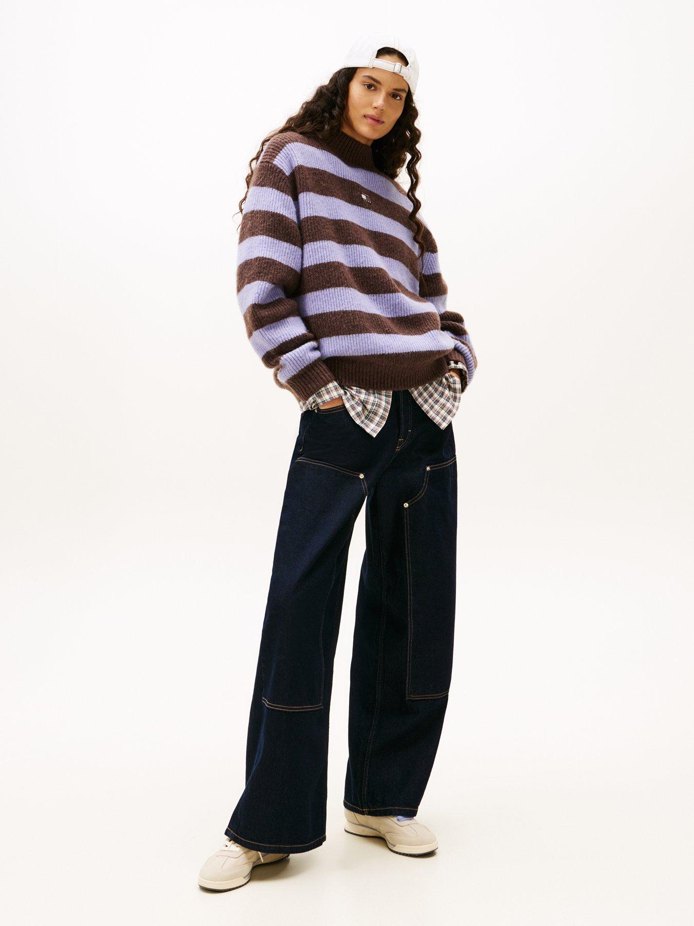 Image 3 of 5 of Tommy Jeans Mock Neck Badge Sweater - Multi