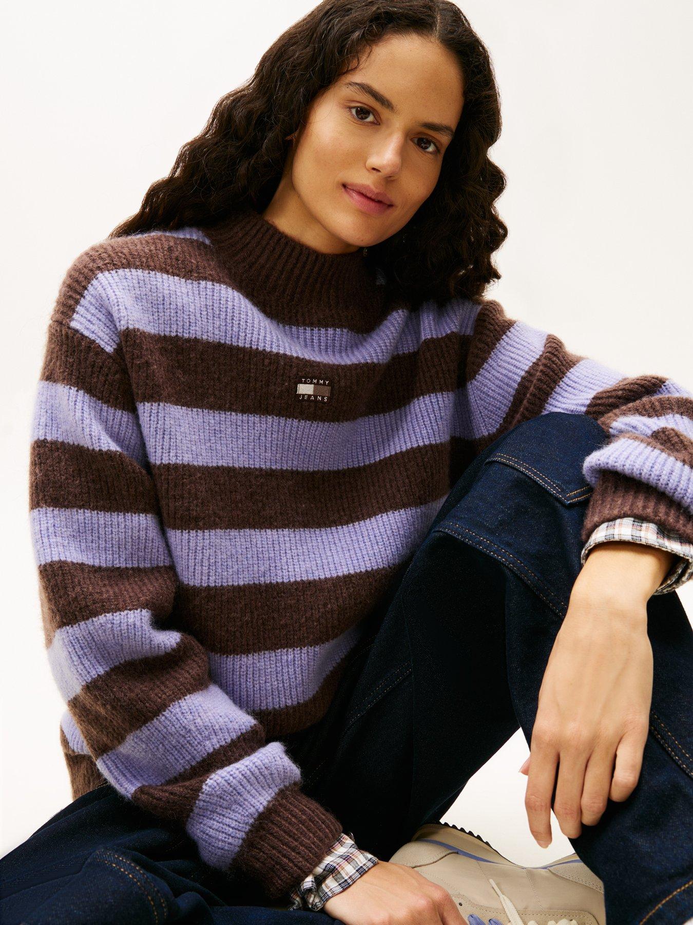 Image 4 of 5 of Tommy Jeans Mock Neck Badge Sweater - Multi
