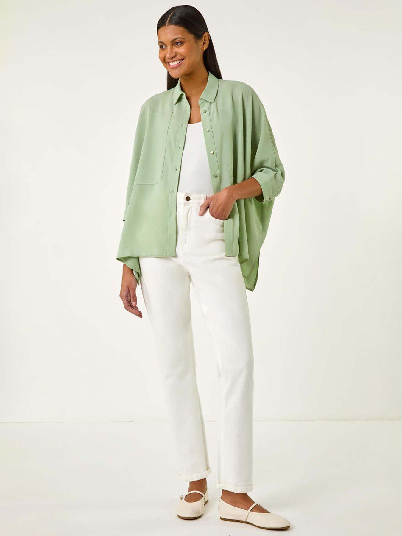 Image 3 of 5 of Roman Relaxed Smart Stretch Shirt - Pale Green