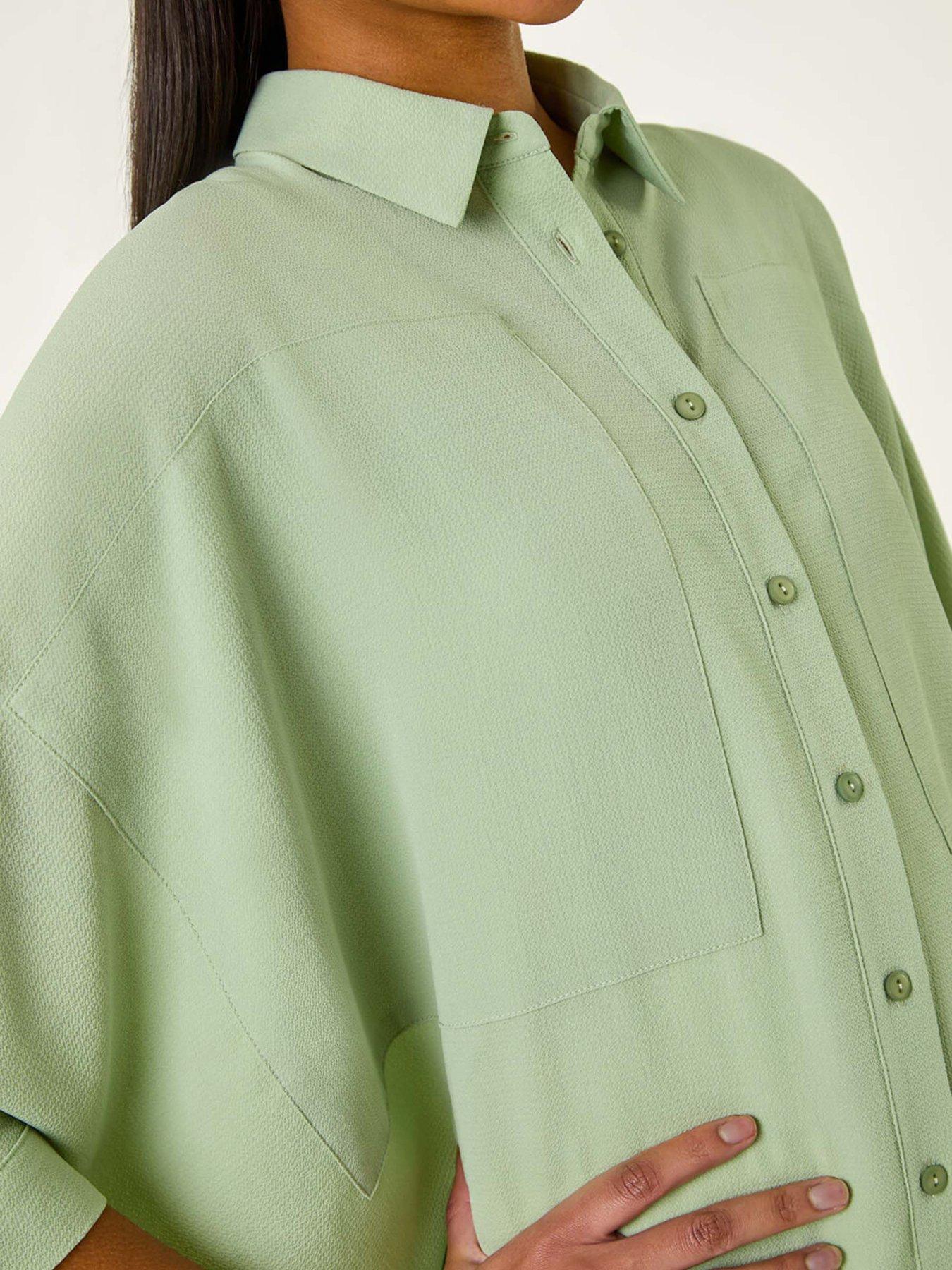 Image 5 of 5 of Roman Relaxed Smart Stretch Shirt - Pale Green