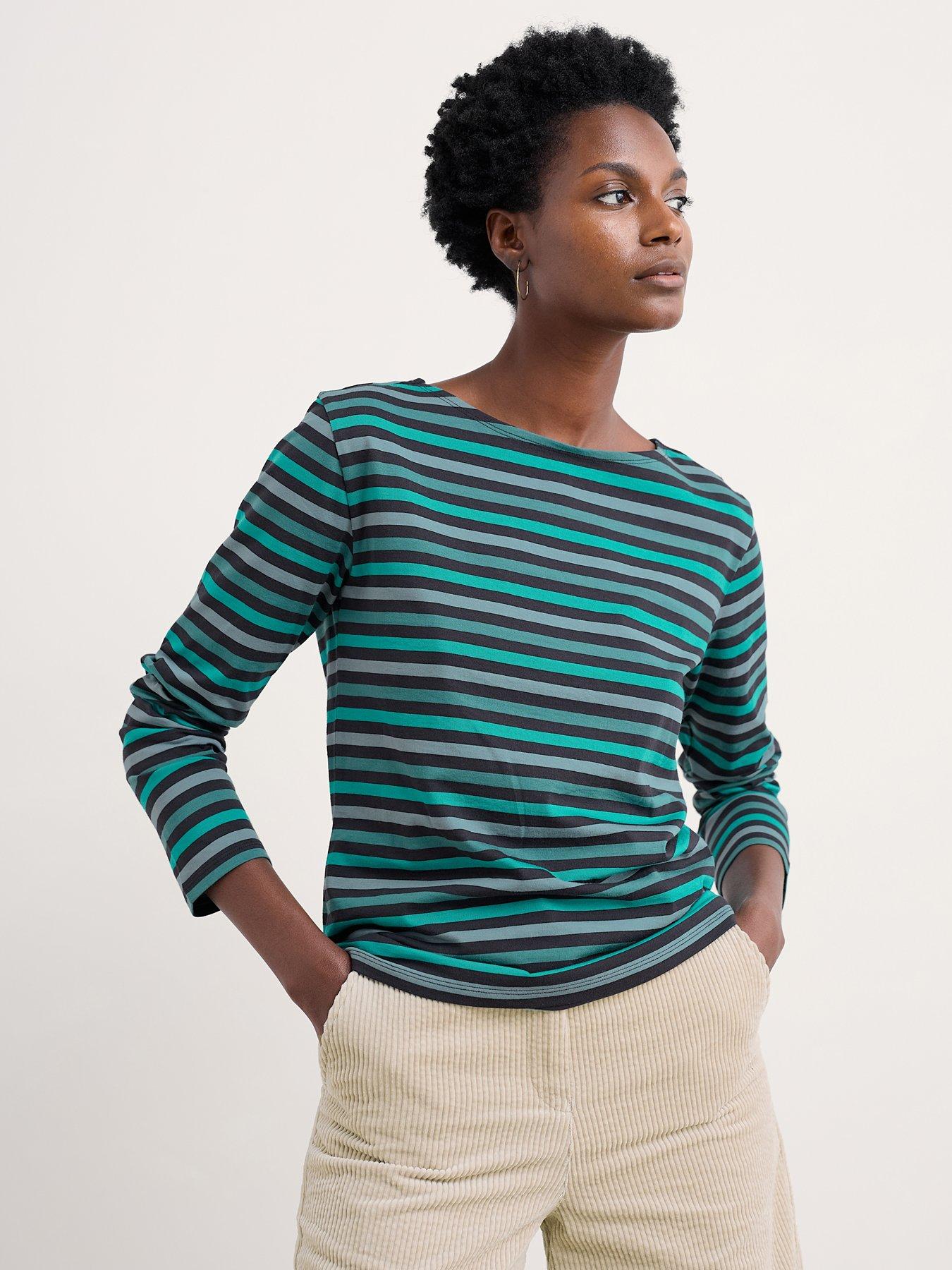 Seasalt Cornwall Sailor Shirt Tri Mini Cornish Storm Sky - Green