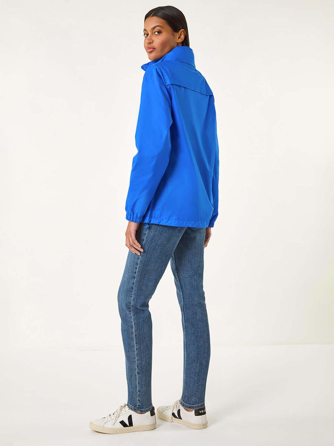  image of roman-shower-resistant-funnel-neck-jacket-royal-blue