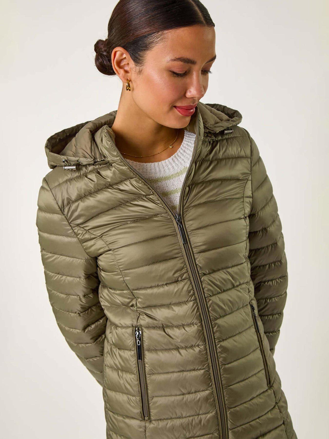 Image 4 of 5 of Roman Padded Hooded Coat - Khaki