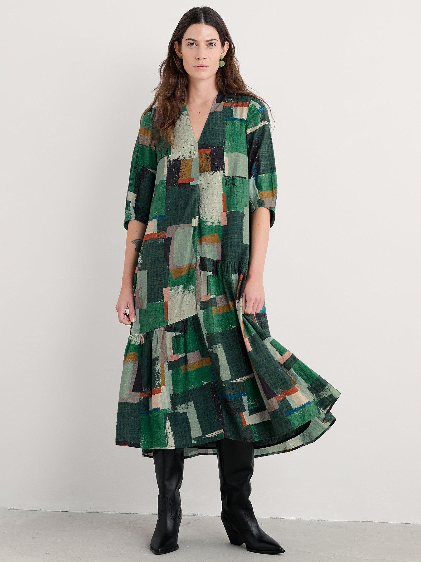  image of seasalt-cornwall-windblown-dress-green