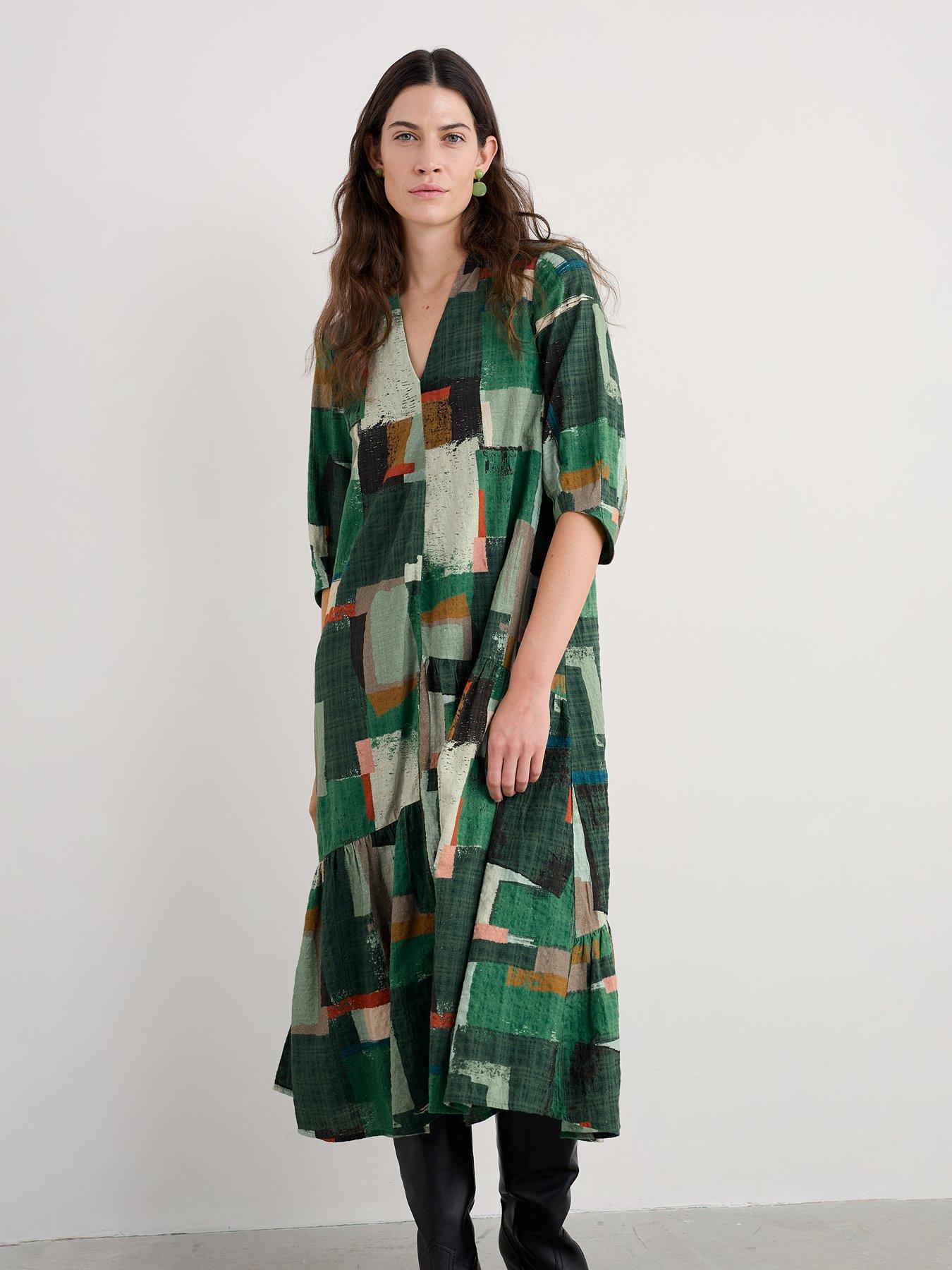 image of seasalt-cornwall-windblown-dress-green