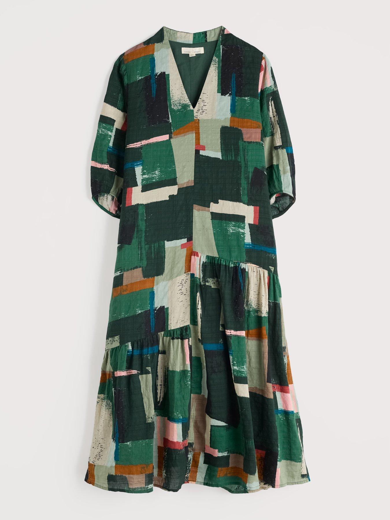  image of seasalt-cornwall-windblown-dress-green