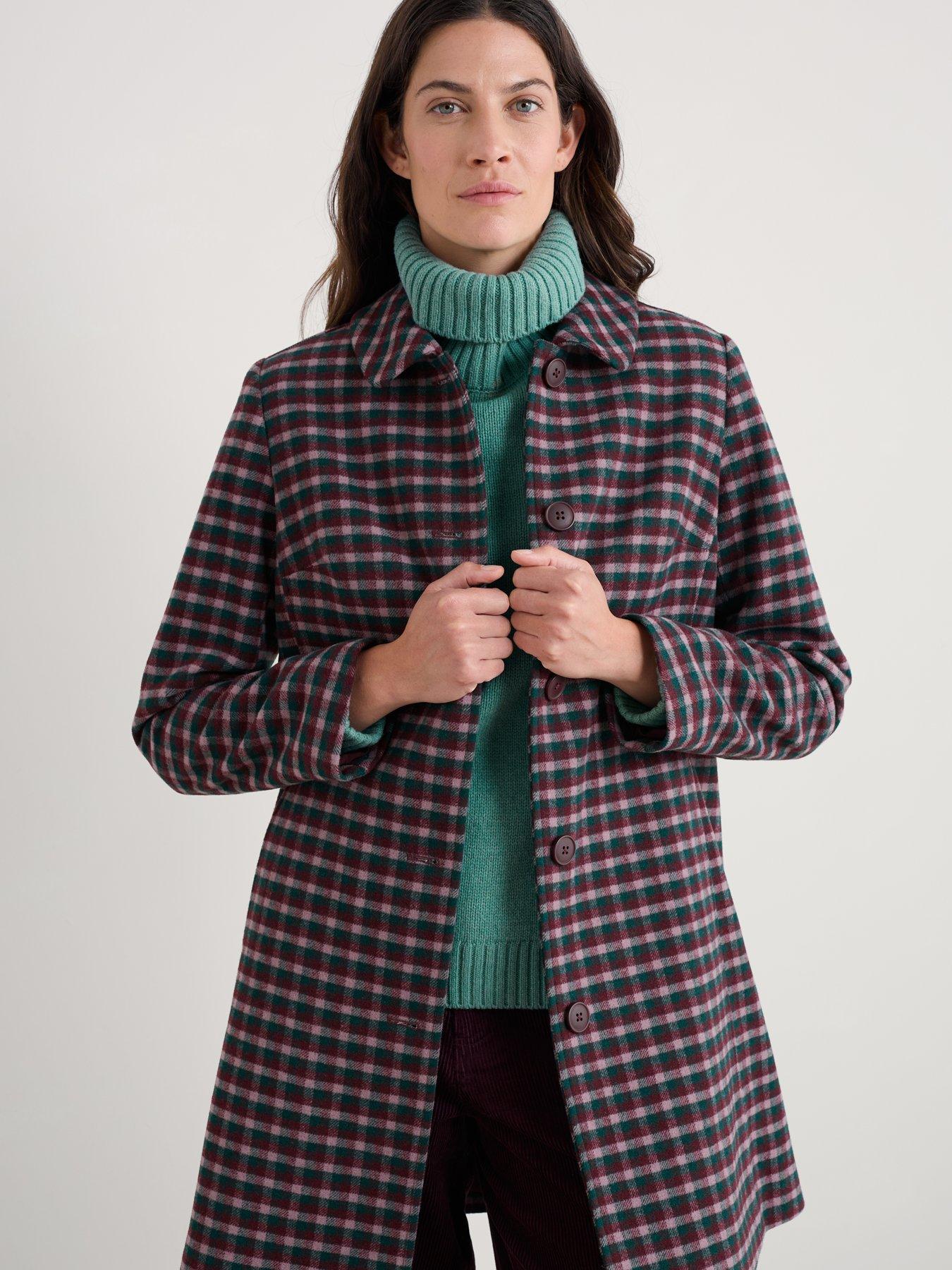 Image 1 of 5 of Seasalt Cornwall Wood Cabin Coat Cursyway Dark Forage - Pink