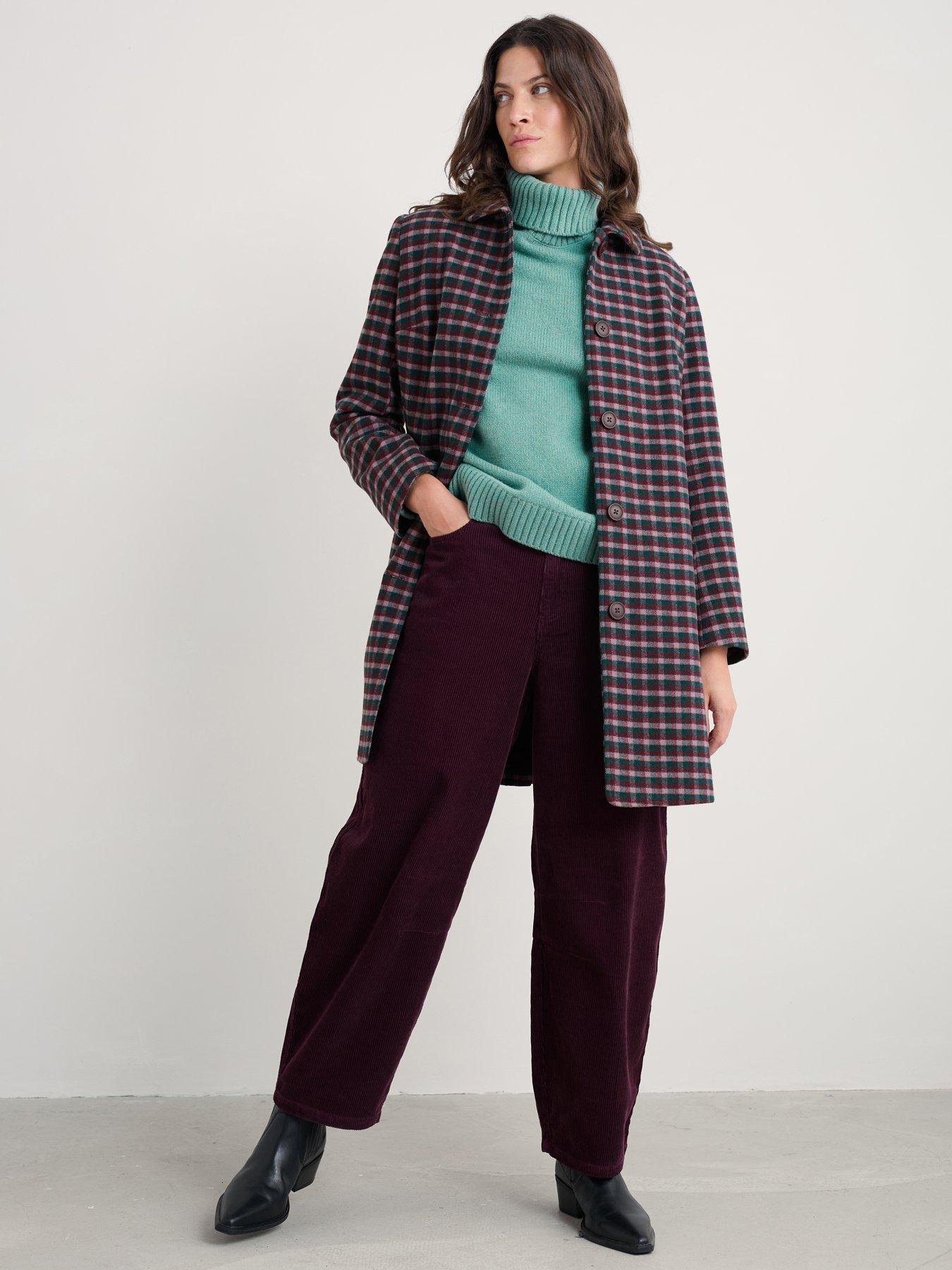 Image 3 of 5 of Seasalt Cornwall Wood Cabin Coat Cursyway Dark Forage - Pink