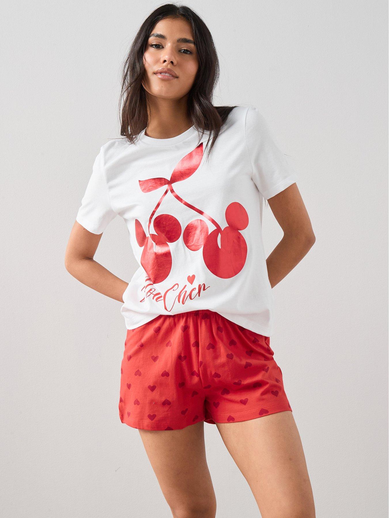  image of the-very-collection-minnie-mouse-cherry-short-pyjamas-red