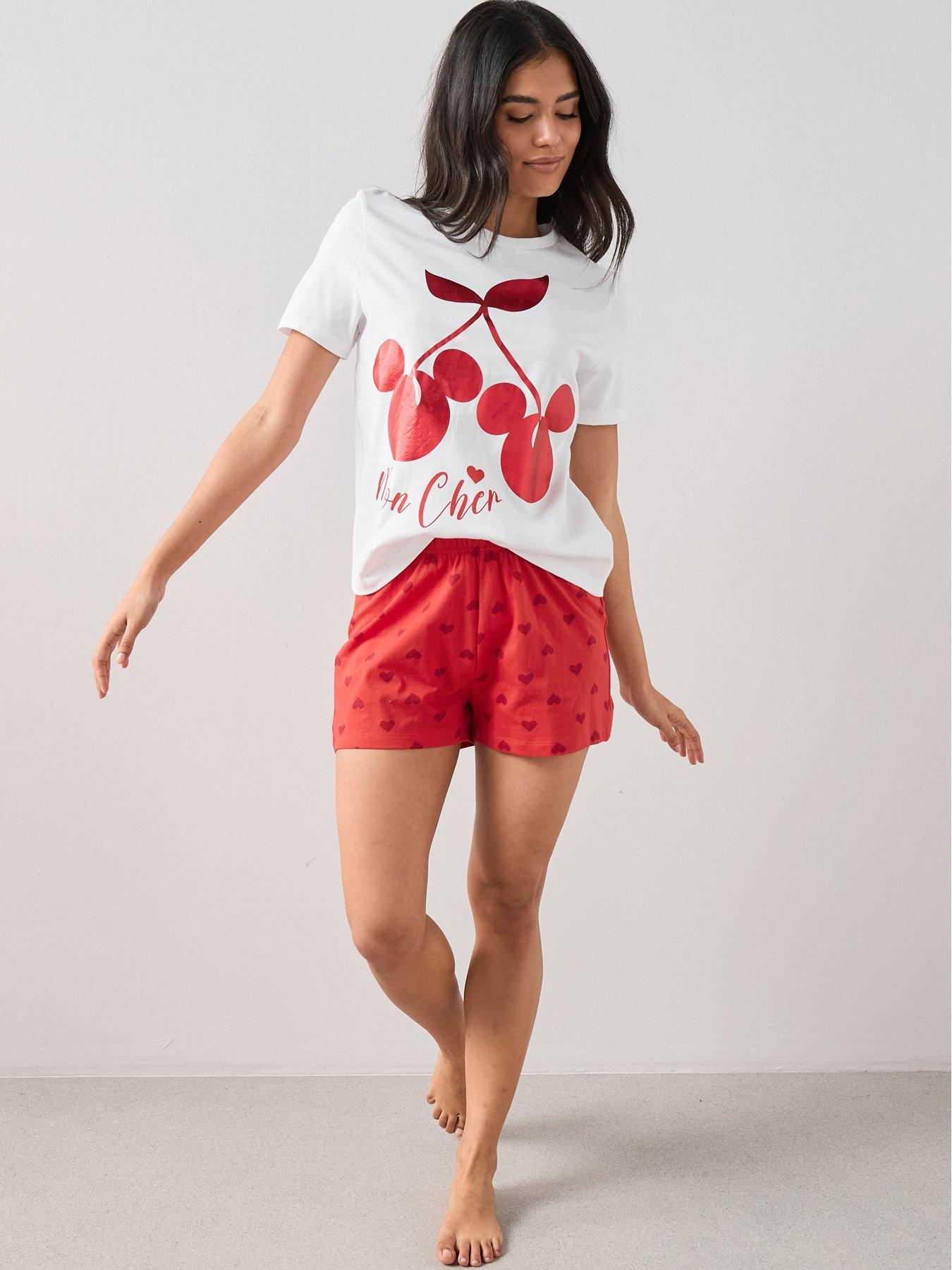  image of the-very-collection-minnie-mouse-cherry-short-pyjamas-red