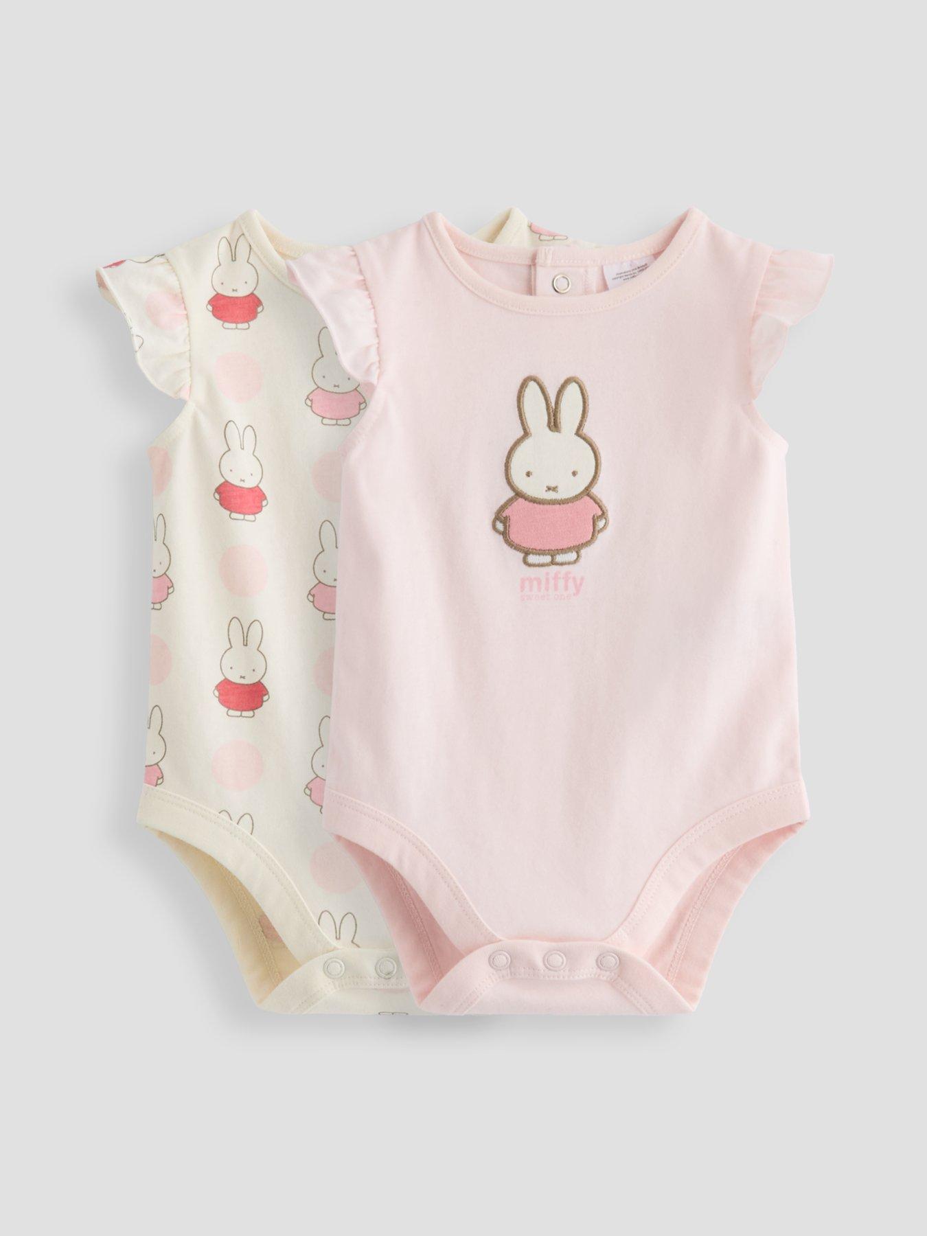 The Very Collection 2Pk Miffy Frill Sleeve Bodysuits - Pink