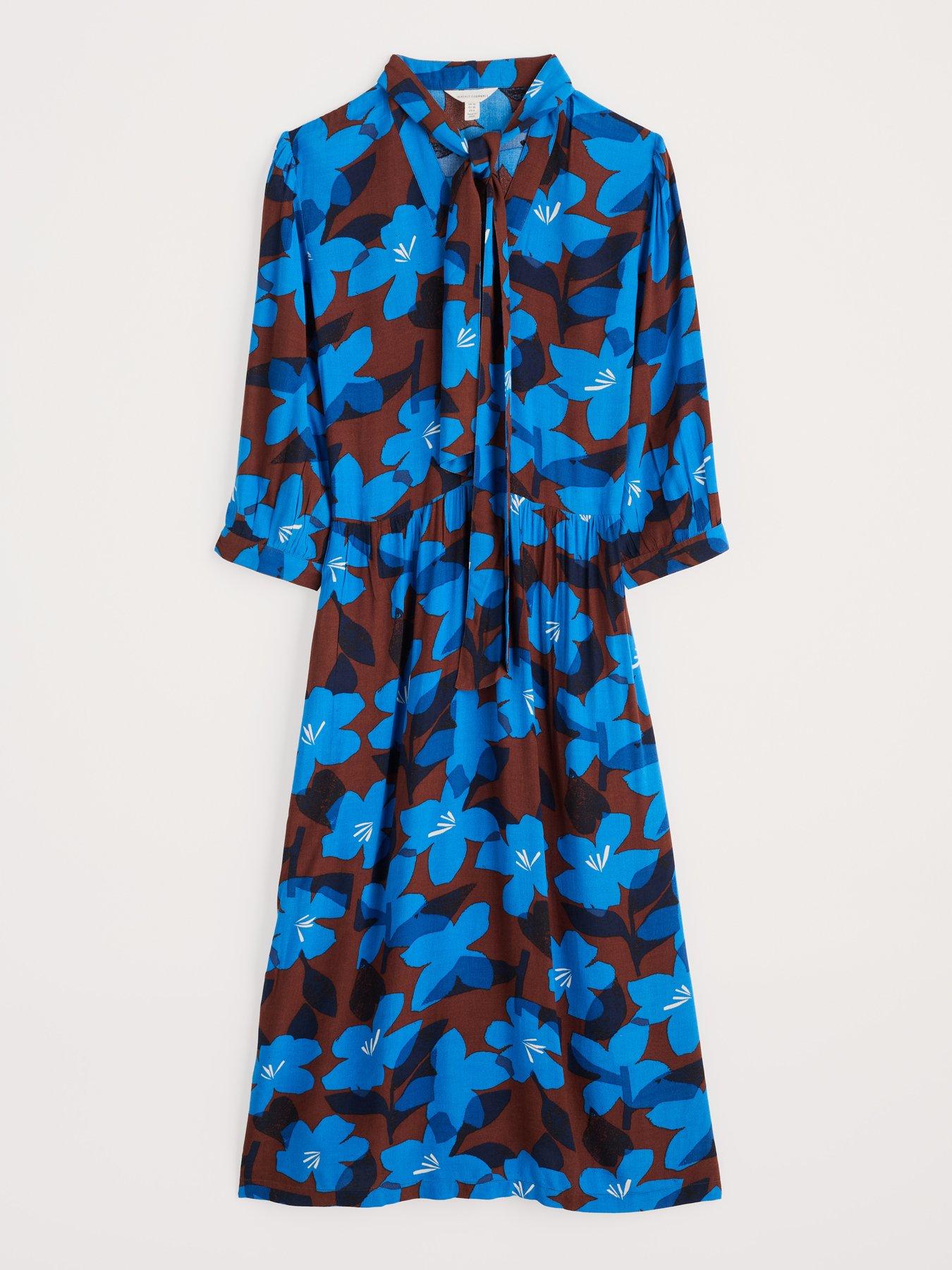  image of seasalt-cornwall-harbour-cove-dress-nbsp--macro-flower-cocoa-blue