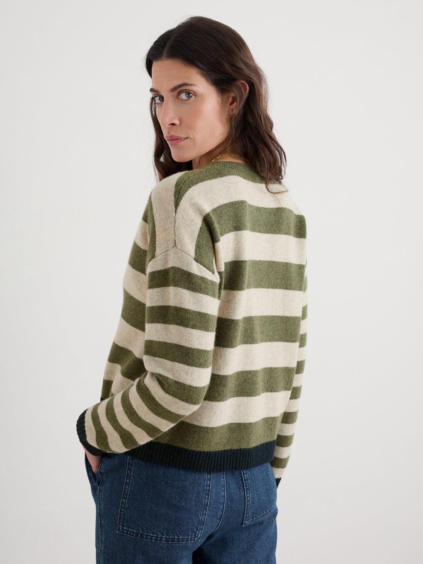  image of seasalt-cornwall-striped-knit-cardigan-multi