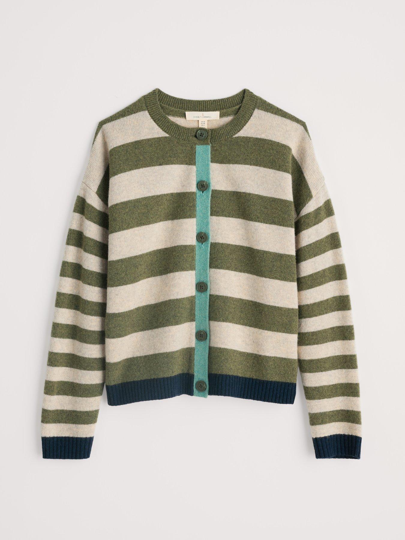  image of seasalt-cornwall-striped-knit-cardigan-multi