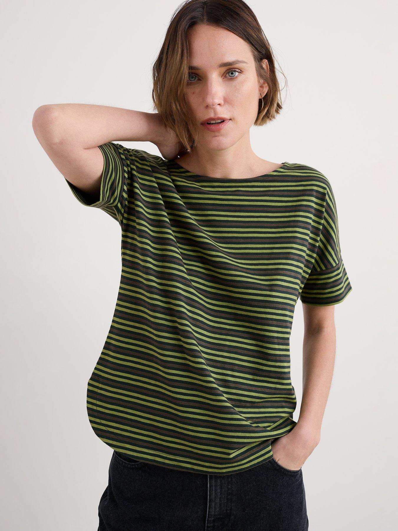 Image 1 of 5 of Seasalt Cornwall Bryher View T-Shirt Pellitras Maritime - Green