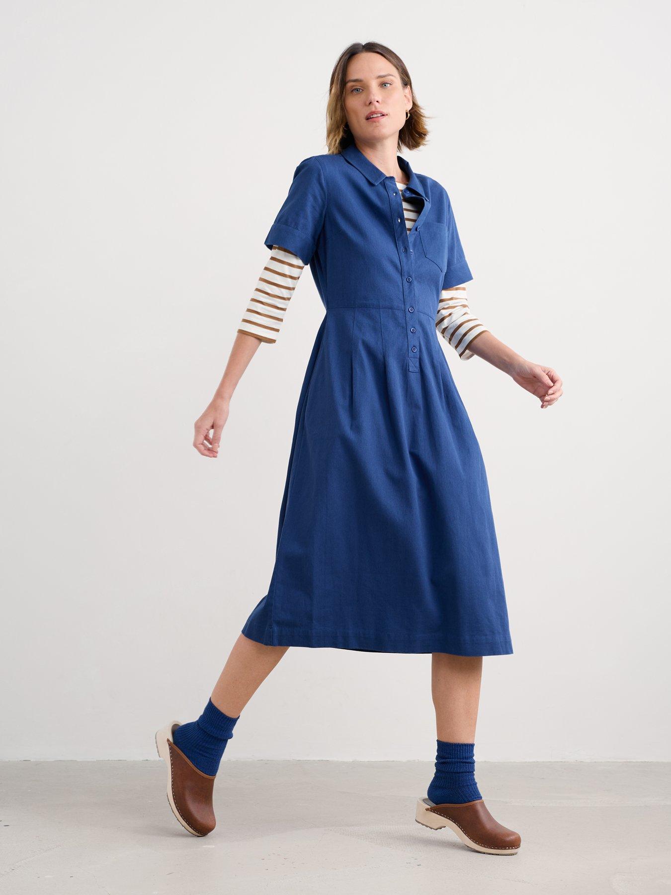  image of seasalt-cornwall-birch-dress-blue