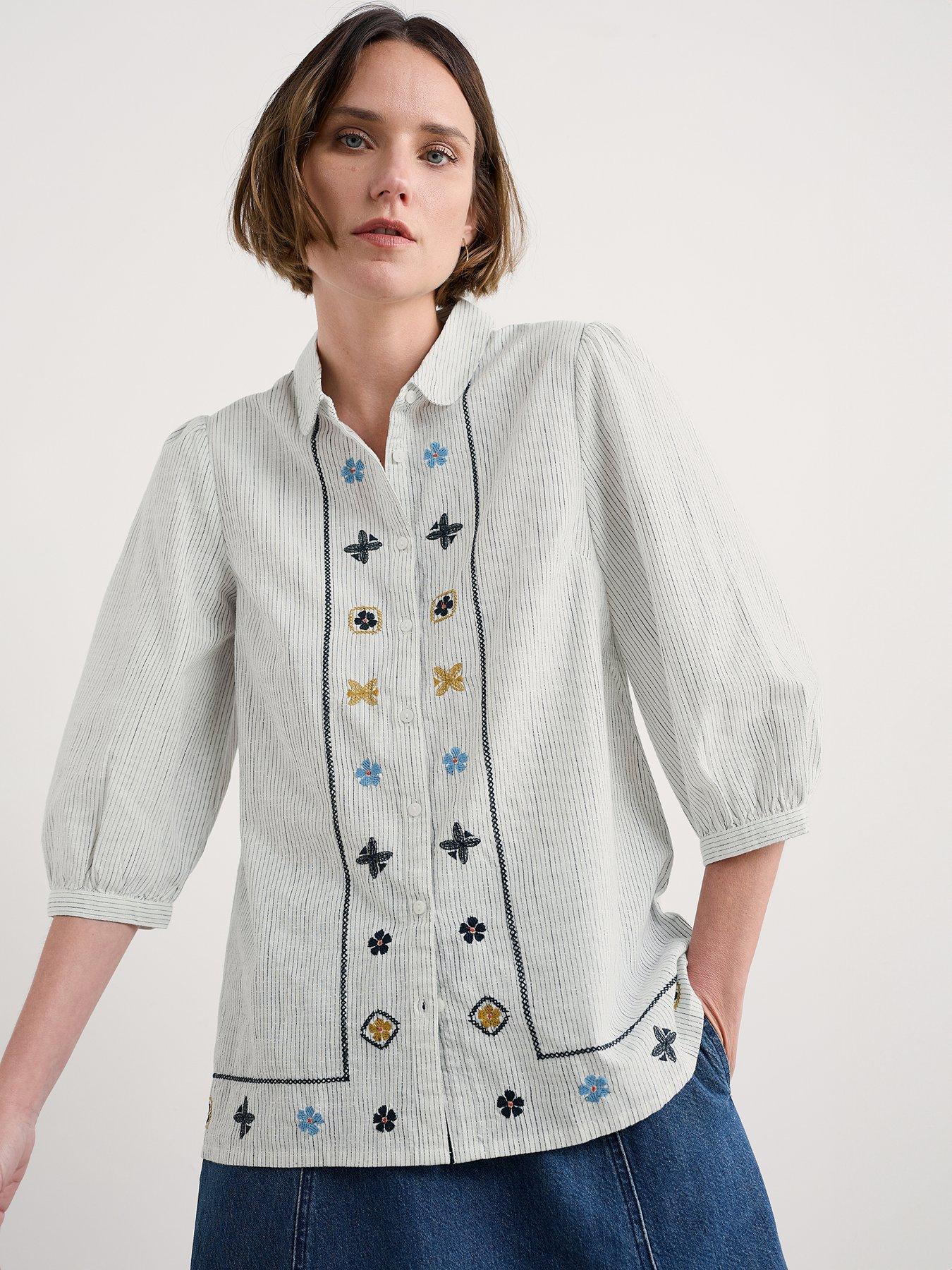 undefined Embroidered Blouse - White