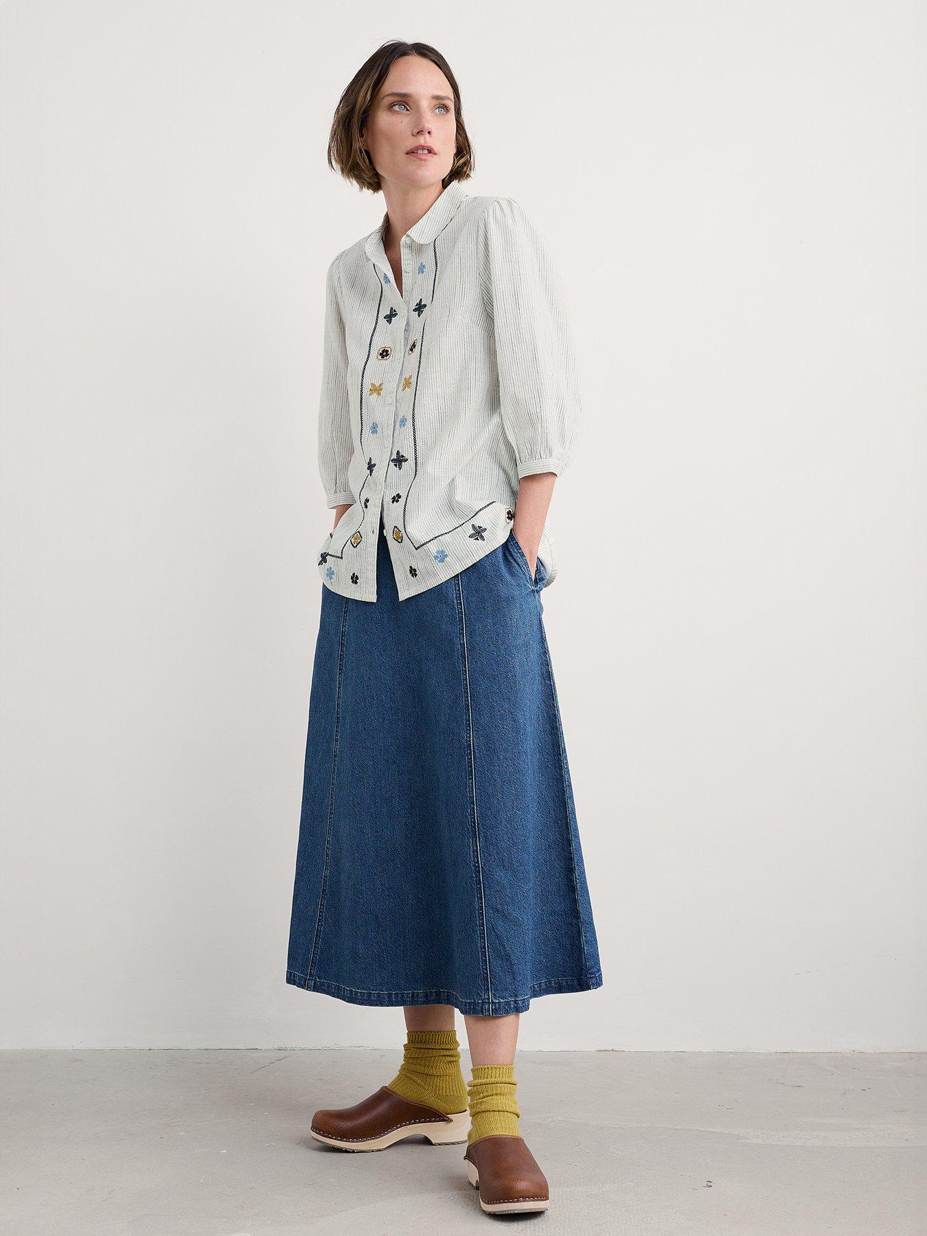 Image 3 of 5 of Seasalt Cornwall Embroidered Blouse - White