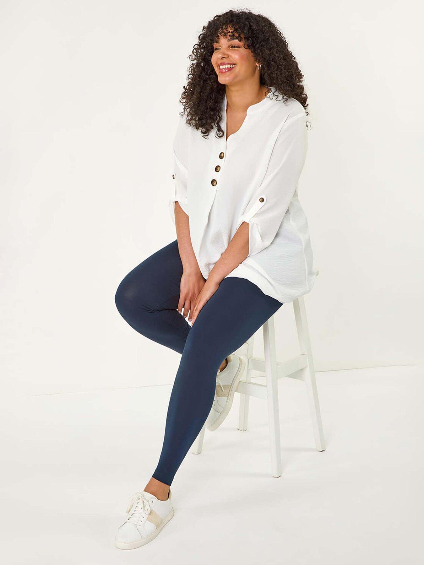 Image 4 of 5 of Roman Curve Full Length Leggings - Navy