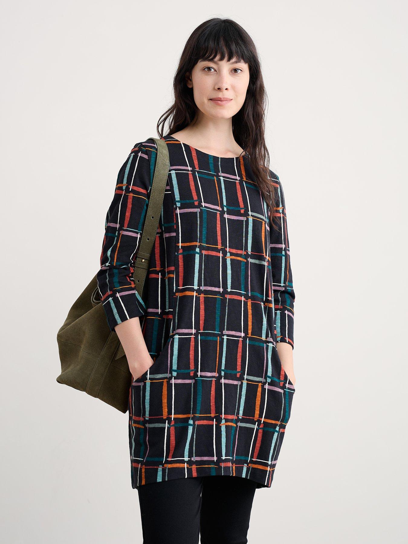 Image 1 of 5 of Seasalt Cornwall Shore Foraging Tunic - Rock Check Onyx