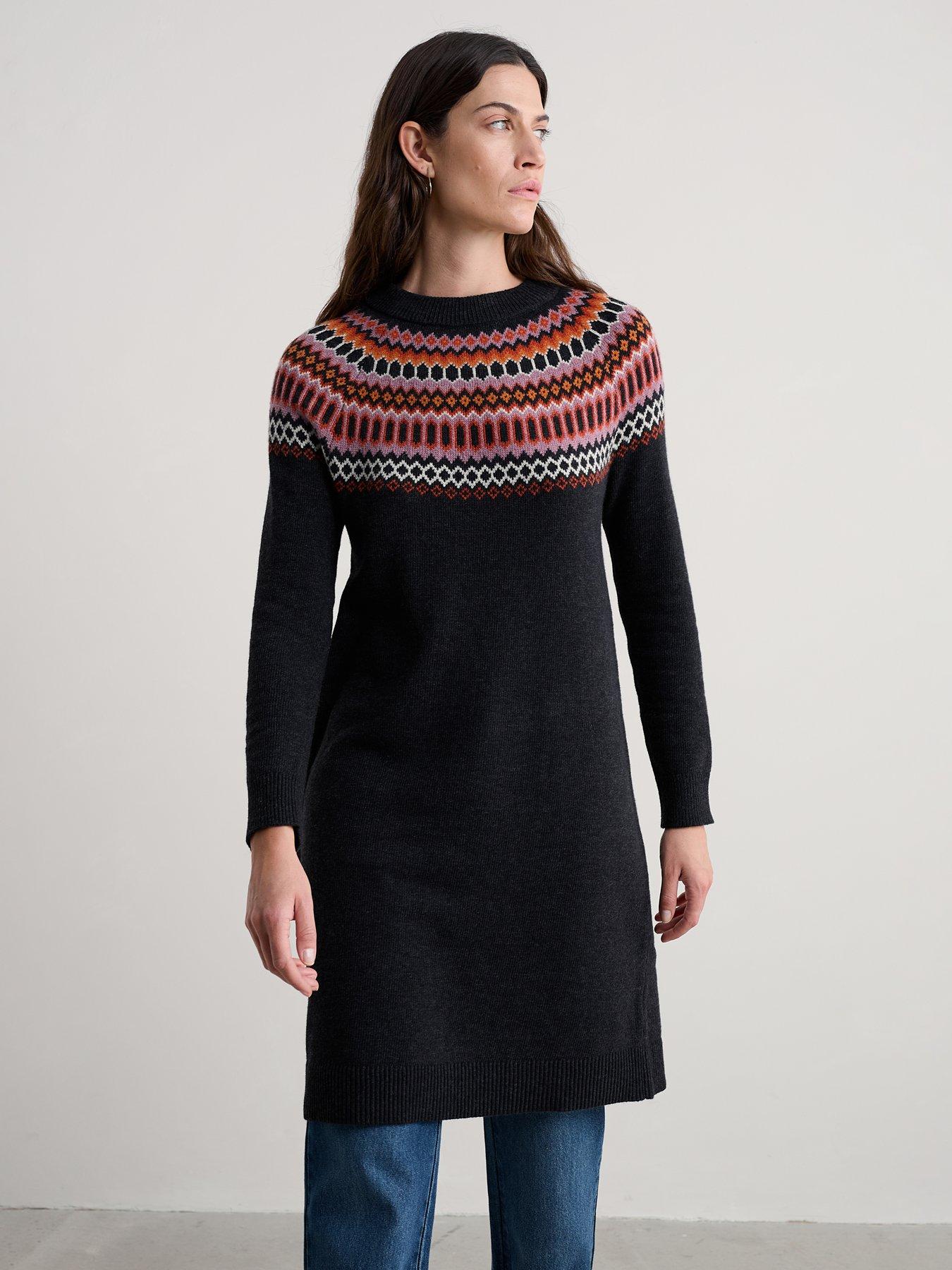 front image of seasalt-cornwall-bird-ring-dress-modernist-elderberry-onyx