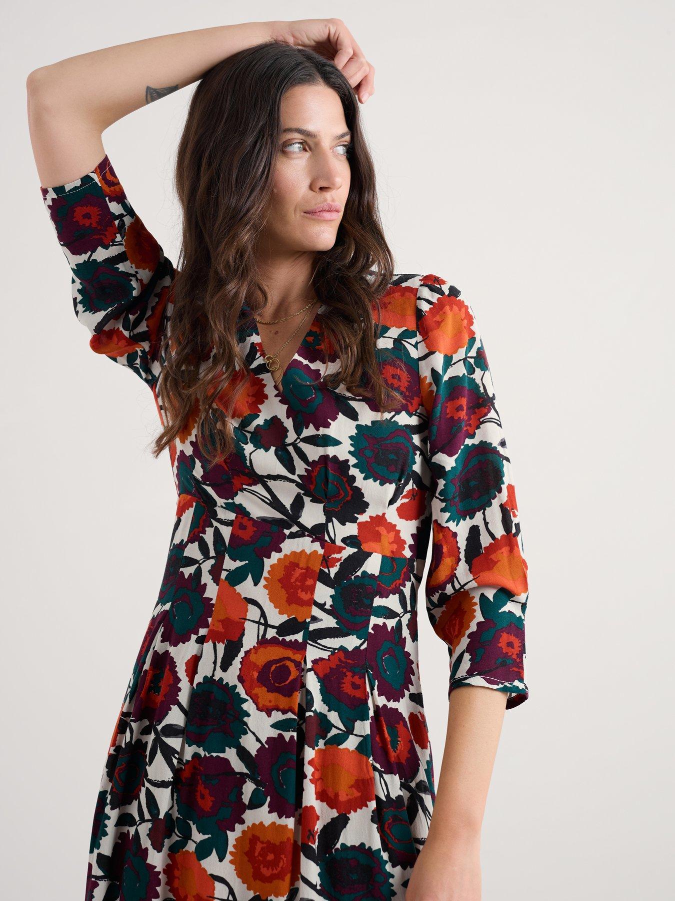  image of seasalt-cornwall-etta-dress-figurative-floral-aran