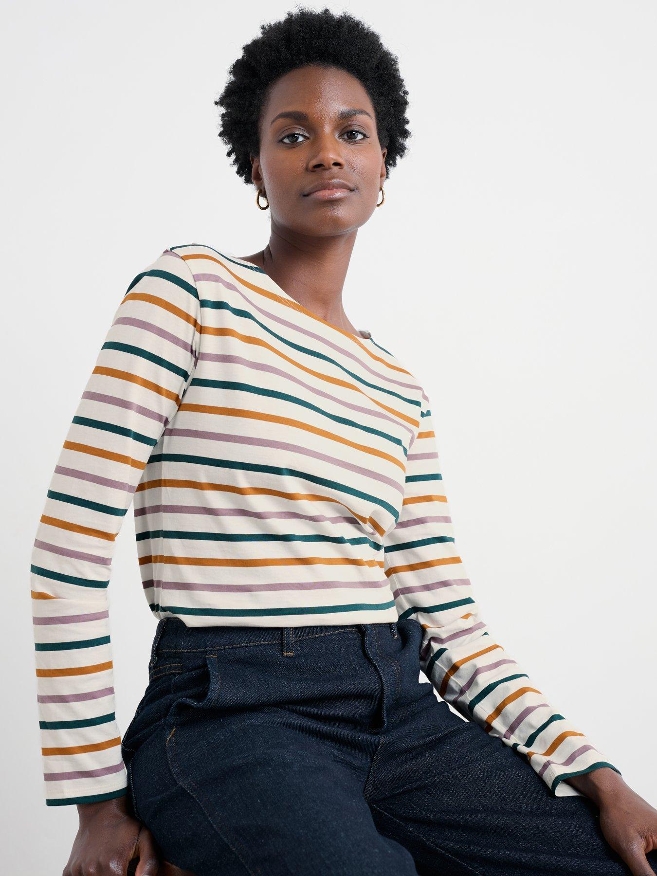  image of seasalt-cornwall-sailor-shirt-tri-breton-verte-stripes