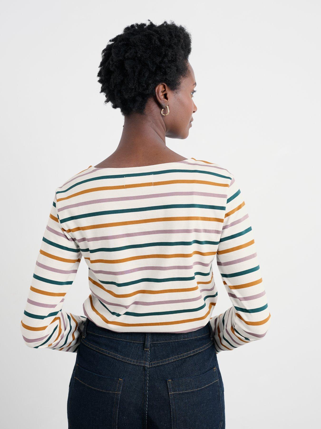 stillFront image of seasalt-cornwall-sailor-shirt-tri-breton-verte-stripes