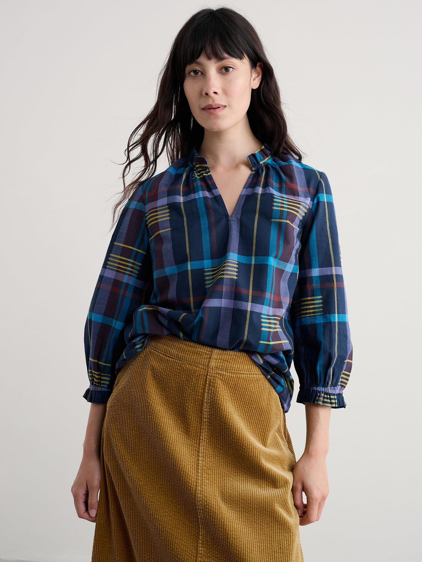 Seasalt Cornwall Aggie Top - Cherry Tree Teal - Multi