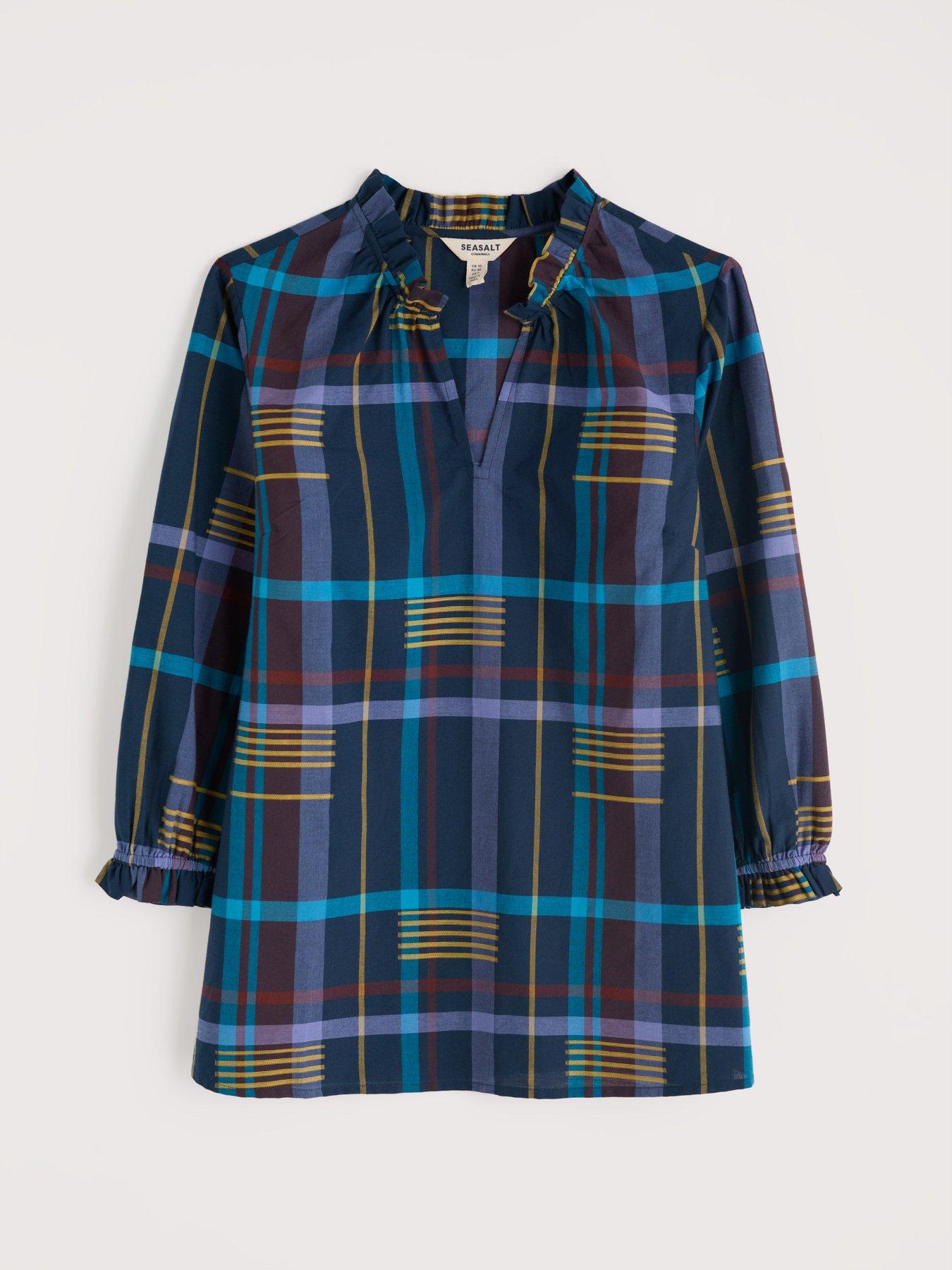  image of seasalt-cornwall-aggie-top-cherry-tree-teal-multi