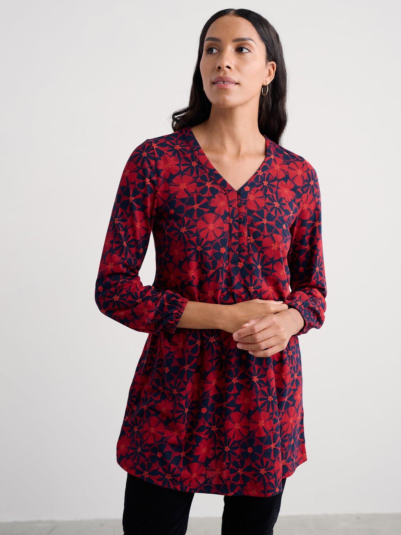 Seasalt Cornwall Peg Loom A-Line Jersey Tunic - Red