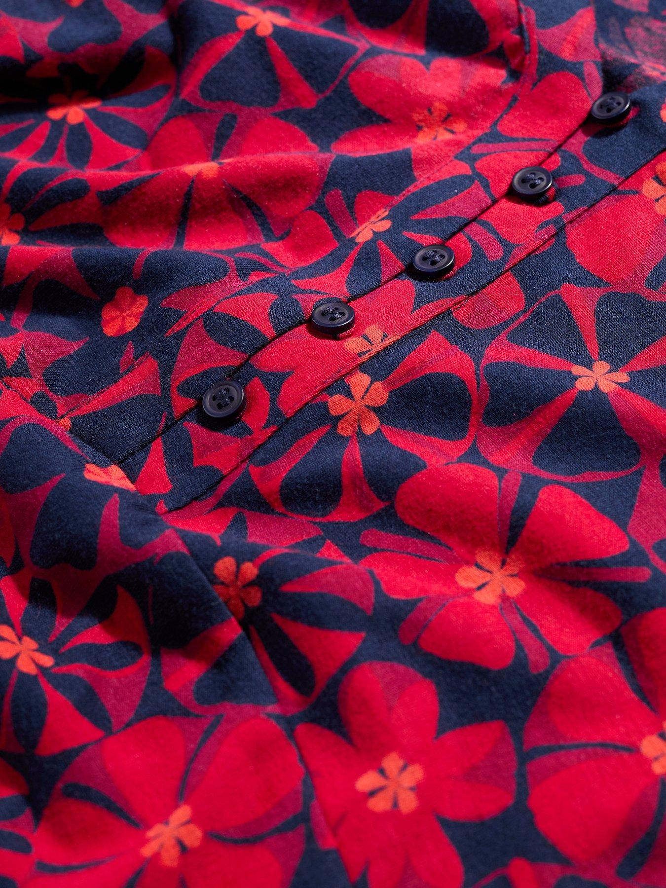  image of seasalt-cornwall-peg-loom-a-line-jersey-tunic-red