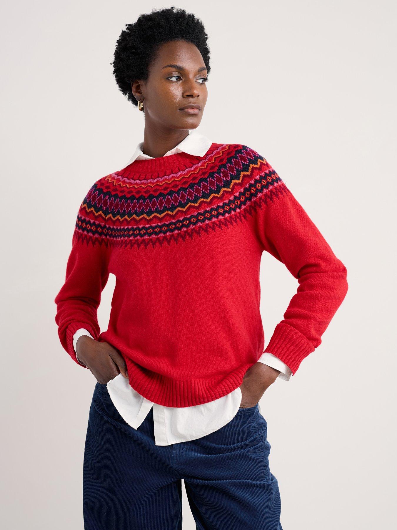  image of seasalt-cornwall-gurnards-head-jumper-windward-carmine-multi