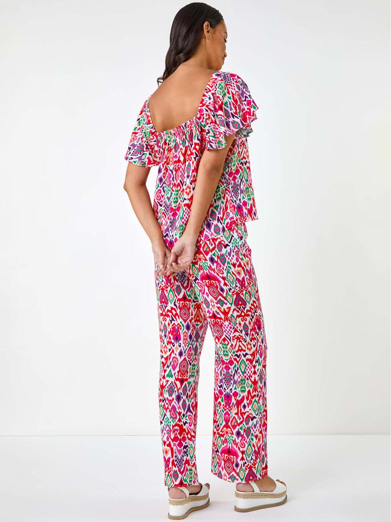 Image 2 of 5 of Roman Dusk Zig Zag Ruffle Top - Multi