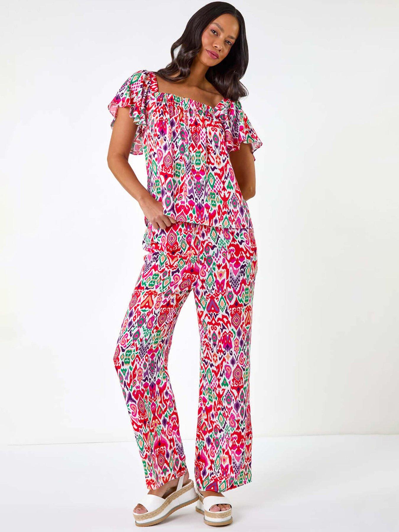 Image 3 of 5 of Roman Dusk Zig Zag Ruffle Top - Multi