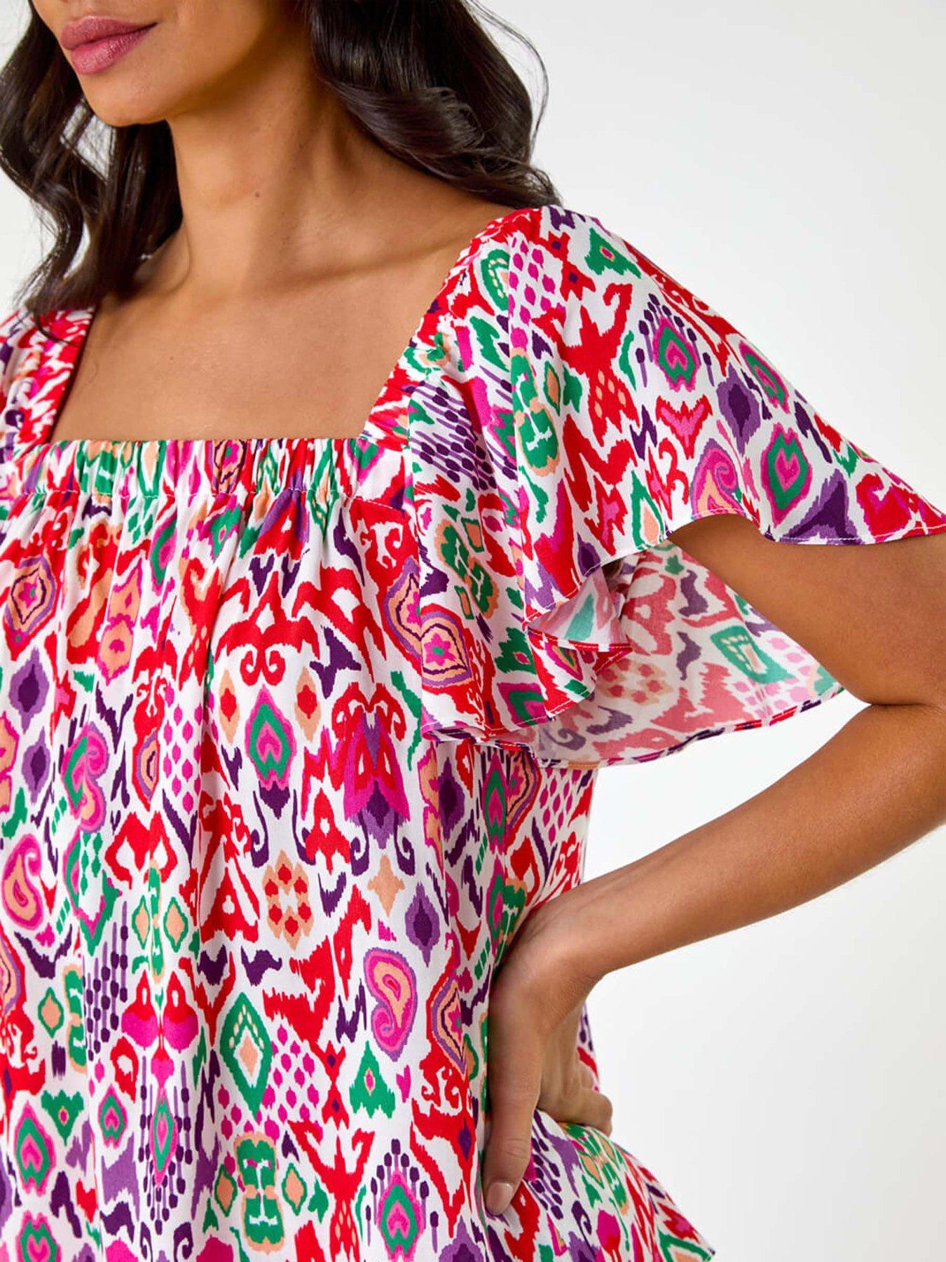 Image 5 of 5 of Roman Dusk Zig Zag Ruffle Top - Multi