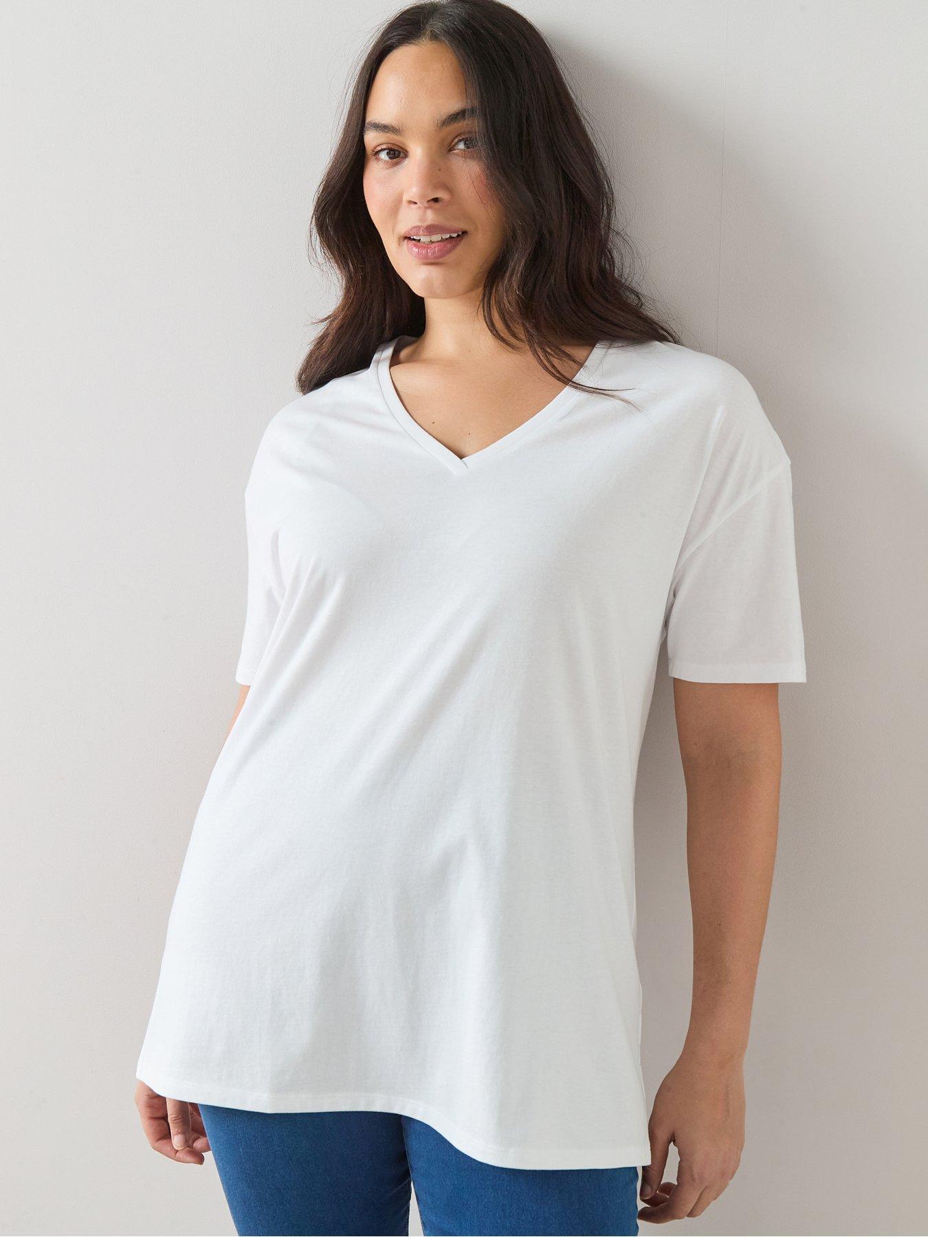 The Very Collection Curve V Neck Longline T-shirt