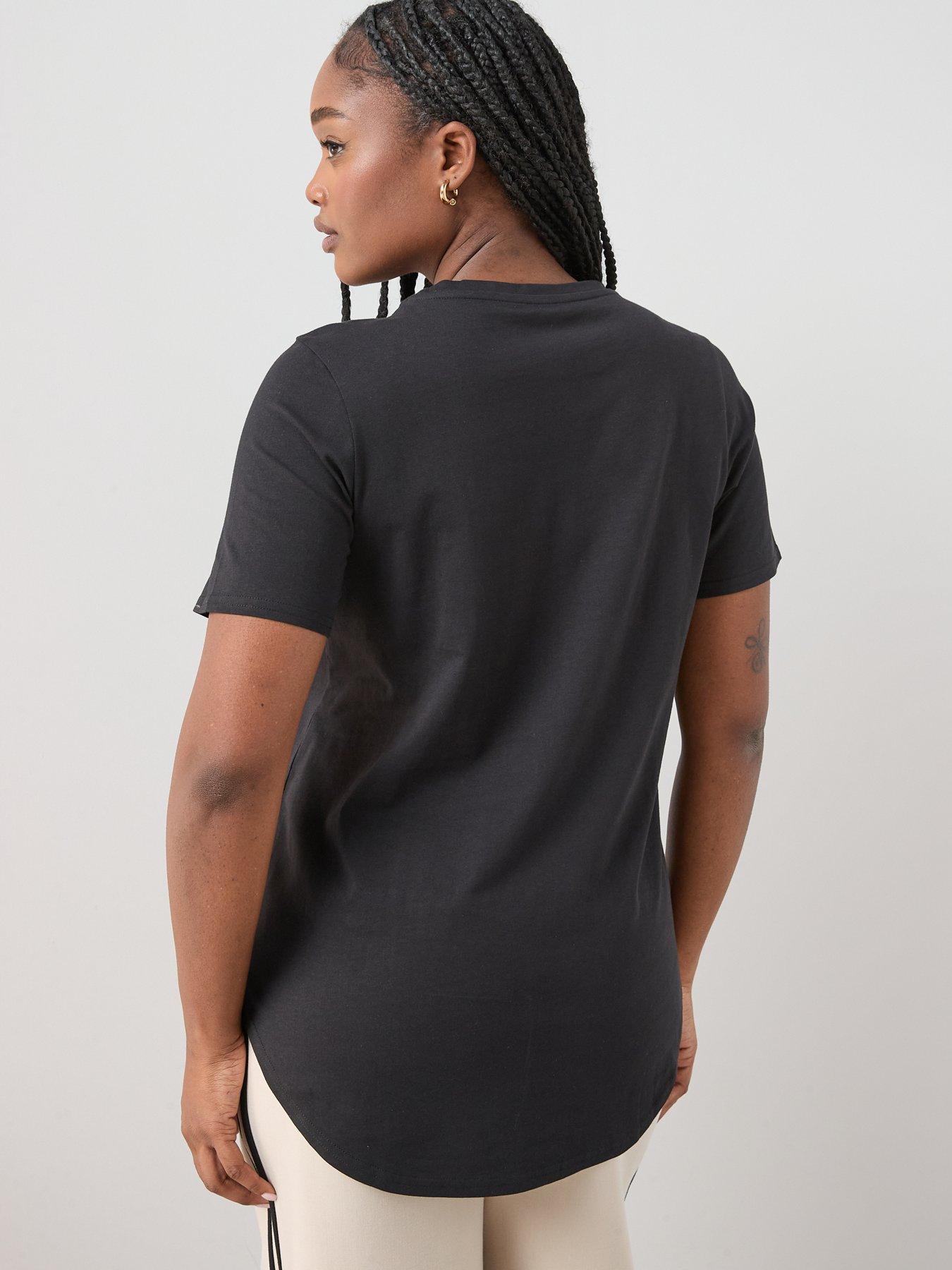  image of the-very-collection-curve-crew-neck-scoop-hem-t-shirt