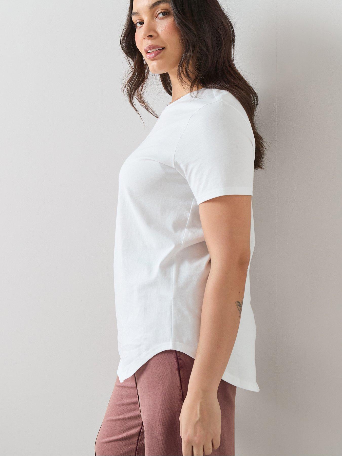  image of the-very-collection-curve-crew-neck-scoop-hem-t-shirt