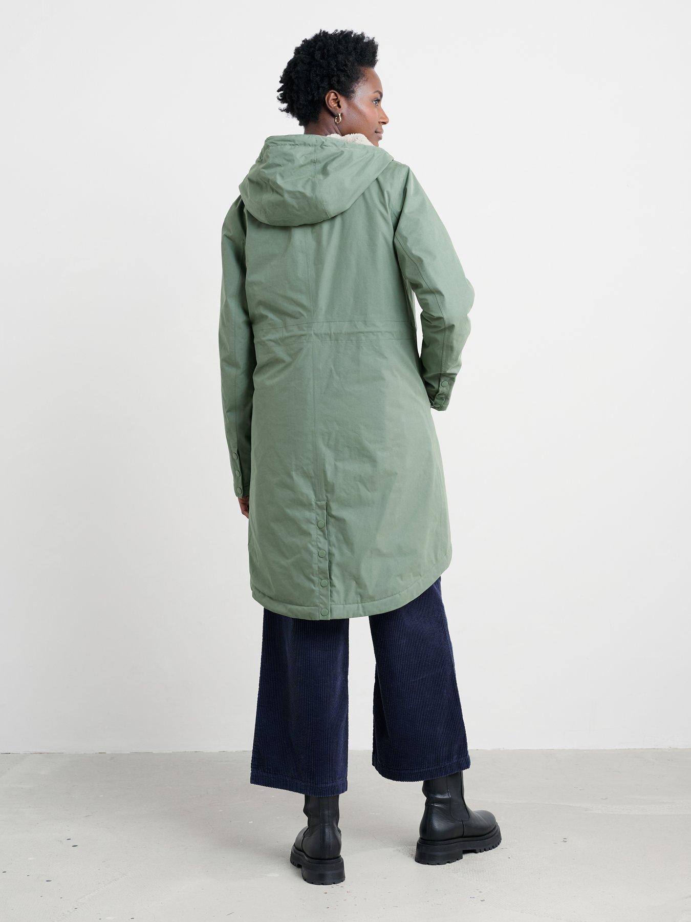 Image 2 of 5 of Seasalt Cornwall Long Line Jacket - Green