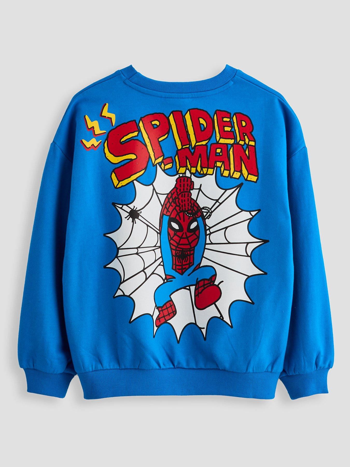 Image 2 of 5 of The Very Collection Spiderman Back Print Sweatshirt - Blue