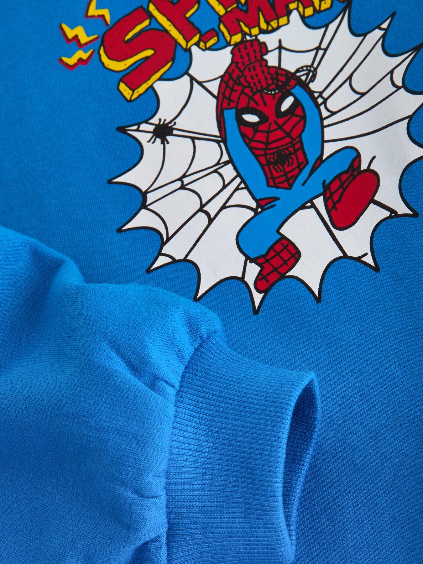 Image 4 of 5 of The Very Collection Spiderman Back Print Sweatshirt - Blue