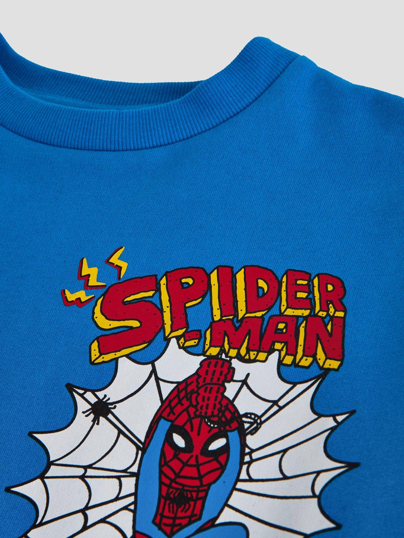 Image 5 of 5 of The Very Collection Spiderman Back Print Sweatshirt - Blue
