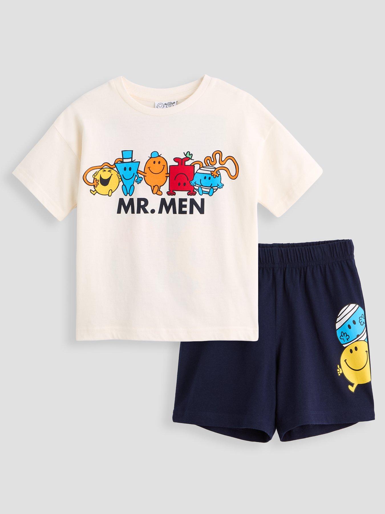 The Very Collection Mr Men Back Print Shortie Pyjamas - Navy