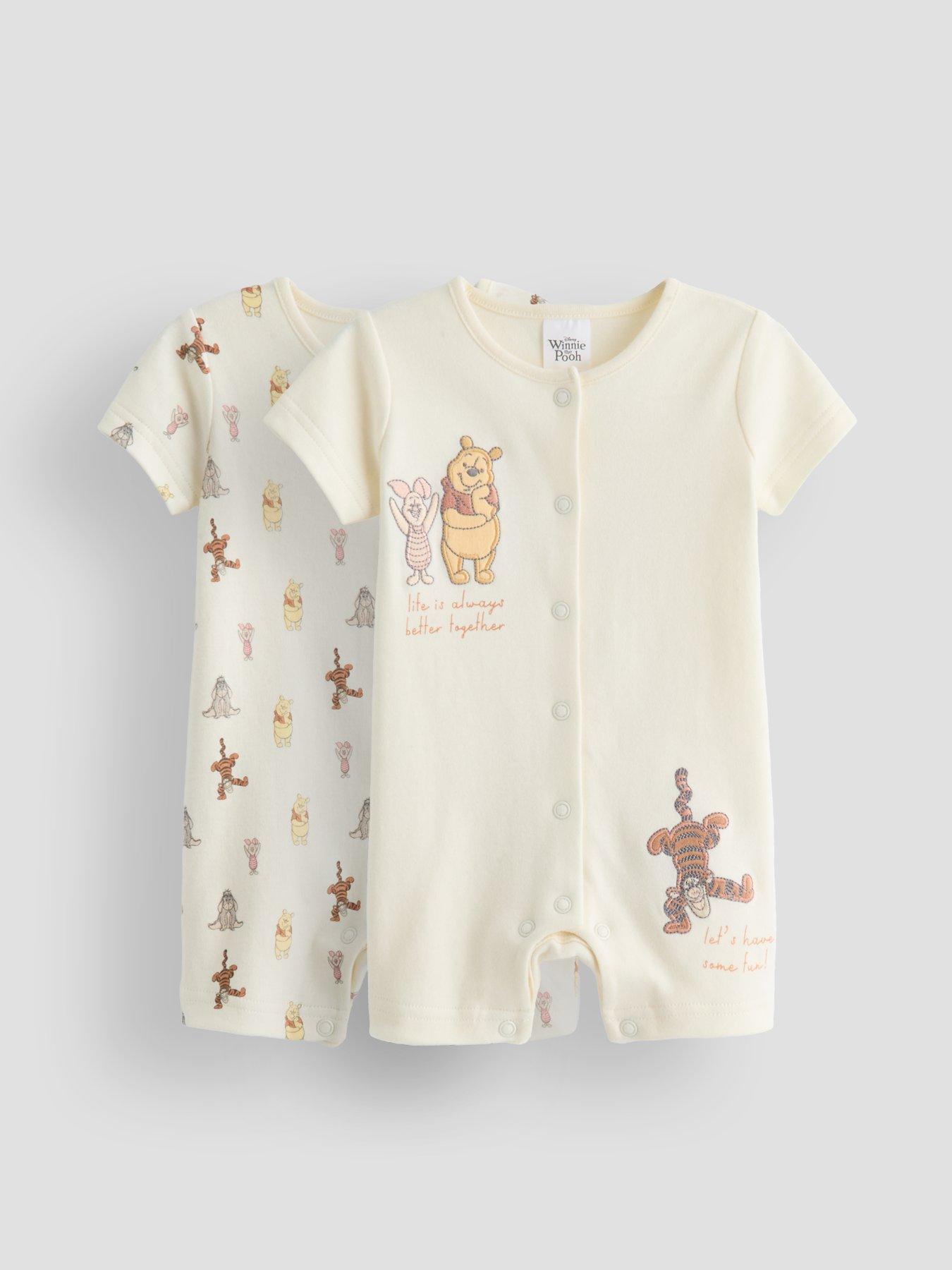 The Very Collection 2pk Winnie The Pooh Romper Short Sleepsuit